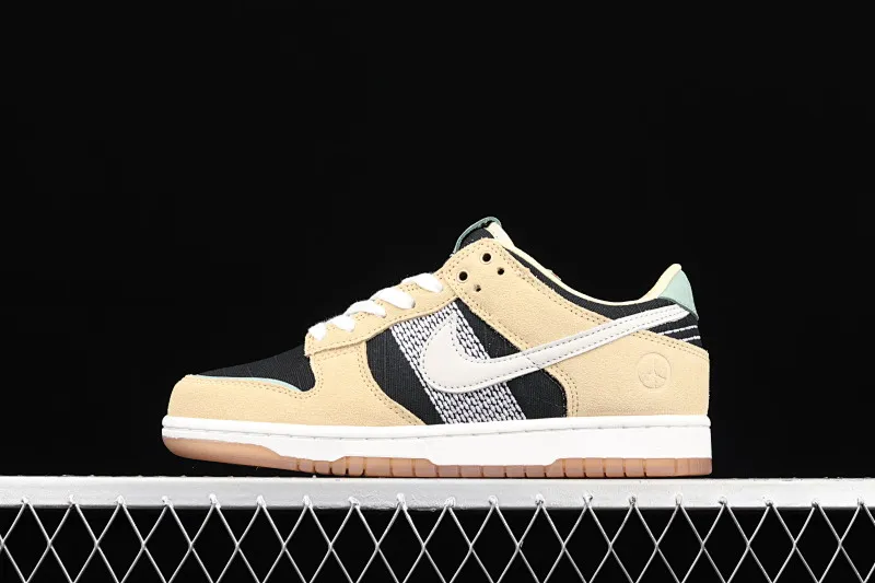All categories Nk SB Dunk series Nk SB Dunk Low low-top skate shoes F version Nk SB Low Dunk "Rooted in Peace" Sashiko embroidery" earth color limited low-top skate shoes DJ4671-294